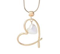 Vintage Geometric Heart Pendants Long Chains On the Neck Necklace Jewelry for Women Girls Jewelry