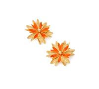 Vintage Geometric Textured Boho Earrings Asymmetrical Flower Earrings