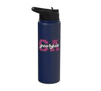 Vintage Georgia Game-Day Leopard Print Fan Art Stainless Steel Insulated Water Bottle