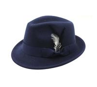 Vintage German Beer Hat Traditional Fedora With Feather For Oktoberfest Costume Parties & Outdoor Events Bucket Hat Children (Navy, One Size)