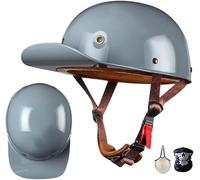 Vintage German Motorcycle Half Helmet, DOT/ECE Approved Open-Face Motorbike Helmets, Retro Half Shell Helmet with Adjustable Quick Release Buckle for Adults Men Women S-XXL 16,L