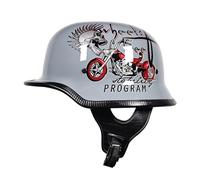 Vintage German Motorcycle Half-Helmet, ECE-Approved Retro Open-Face Helmets, Adult Men’s Cap with Adjustable Quick-Release Buckle, for Scooters, Bicycles and Cruisers I,M(55-57CM)