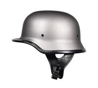 Vintage German Motorcycle Half-Helmet, ECE-Approved Retro Open-Face Helmets, Adult Men’s Cap with Adjustable Quick-Release Buckle, for Scooters, Bicycles and Cruisers E,M(55-57CM)