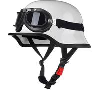 Vintage German Motorcycle Half Helmet, ECE/DOT Approved Adult Men Women Retro Open Face Helmet, with Adjustable Quick Release Buckle, for Bicycle Cruiser Scooter, M~XXL 4,XL