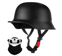 Vintage German Motorcycle Half Helmet, ECE/DOT Approved Adult Men Women Retro Open Face Helmet, with Adjustable Quick Release Buckle, for Bicycle Cruiser Scooter, M~XXL