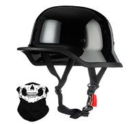 Vintage German Motorcycle Half Helmet, ECE/DOT Approved Adult Men Women Retro Open Face Helmet, with Adjustable Quick Release Buckle, for Bicycle Cruiser Scooter, M~XXL