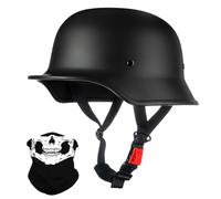 Vintage German Motorcycle Half Helmet, ECE/DOT Approved Adult Men Women Retro Open Face Helmet, with Adjustable Quick Release Buckle, for Bicycle Cruiser Scooter, M~XXL