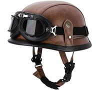 Vintage German Motorcycle Half Helmet, ECE/DOT Approved Adult Men Women Retro Open Face Helmet, with Adjustable Quick Release Buckle, for Bicycle Cruiser Scooter, M~XXL 2,L