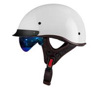 Vintage German Motorcycle Half Helmet ECEDOT Approved Retro Motorbike Open Face Helmets with Visor with Adjustable Quick Release Buckle for Adults Unisex All Season Style L,L:59-60CM