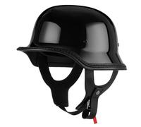Vintage German Motorcycle Half Helmet Retro Motorbike Open Face Helmets DOTECE Approved with Adjustable Quick Release Buckle for Bicycle Cruiser Scooter for Adults Men Women C,M:57-58CM