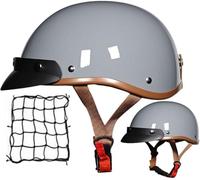 Vintage German Motorcycle Half Helmet, Retro Open Face Helmets DOT/ECE Approved, Adult Men Women Cap with Adjustable Quick Release Buckle, for Bicycle Cruiser Scooter, 57~64Cm 4,XL