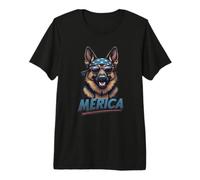 Vintage German Shepherd 4th of July Merica Premium T-Shirt