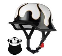 Vintage German Style Half Helmet, ECE Approved, Open Face Helmet with Adjustable Quick Release Buckle, Adult Men Women Motorbike Helmets for Bicycle Cruiser Scooter(Z6,XXL/63-64cm)