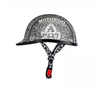 Vintage German-Style Motorbike Half Helmet Suitable for Men and Women Retro Half Face Helmet Comfortable Lining ECE Approved Half Shell Helmet F,M=(57-58CM)