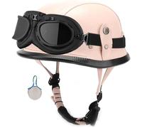Vintage German Style Motorcycle Half Helmet, DOT/ECE Approved Adult Men Women Retro Open Face Helmet, with Adjustable Quick Release Buckle, for Bicycle Cruiser Scooter, M~XXL 7,M