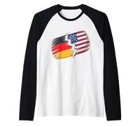 Vintage Germany American Flag Retro German Men Women Raglan Baseball Tee