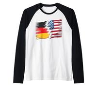 Vintage Germany American Flag Retro German Men Women Raglan Baseball Tee