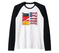 Vintage Germany American Flag Retro German Men Women Raglan Baseball Tee