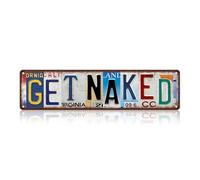 Vintage Get Naked Wall Decor Street Signs Metal Tin Signs 16 x 4 Inches