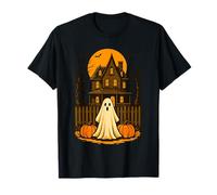 Vintage Ghost Boo Haunted House Halloween Design T-Shirt