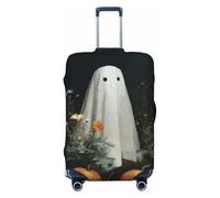Vintage Ghost in The Garden Pumpkin Elastic Travel Luggage Covers Dustproof Scratch-Resistant Suitcase Protector Fit 22-24 Inch