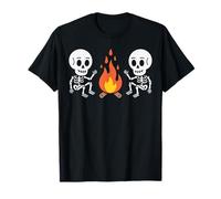Vintage Ghost Skeleton Campfire Camping Gothic Halloween T-Shirt