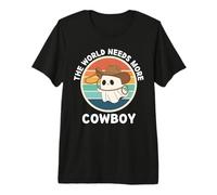Vintage Ghost The World Needs More Cowboy Retro Cowboy Lover Premium T-Shirt
