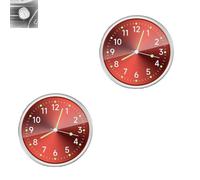 Vintage Gift-Luminous Decoration Mini Clock for Car/Motorcycle/Sewing Machine, Pocket Small Mini Luminous Quartz Analog Watch Stick-On Clock for Car, with Adhesive Sticker & Vent Clip(A05,2PC)