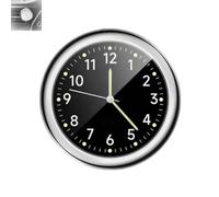 Vintage Gift-Luminous Decoration Mini Clock for Car/Motorcycle/Sewing Machine, Pocket Small Mini Luminous Quartz Analog Watch Stick-On Clock for Car, with Adhesive Sticker & Vent Clip(A07,1PC)