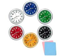 Vintage Gift-Luminous Decoration Mini Clock for Car/Motorcycle/Sewing Machine, Retro Style Dashboard Clock with Vent Clip (6PCS-A)