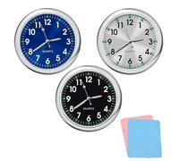 Vintage Gift-Luminous Decoration Mini Clock for Car/Motorcycle/Sewing Machine, Retro Style Dashboard Clock with Vent Clip (3PCS-A)