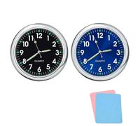 Vintage Gift-Luminous Decoration Mini Clock for Car/Motorcycle/Sewing Machine, Retro Style Dashboard Clock with Vent Clip (2PCS-A)