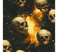 Vintage Gilded Skull Peel and Stick Wallpaper 0.3×5 m Removable Self Adhesive Gothic Style Contact Paper Sticky Back Thicken Waterproof Matte Wall Paper for Living Room Bedroom Furniture Decorate