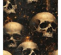 Vintage Gilded Skull Self Adhesive Wallpaper Gothic Style Contact Paper Peel and Stick Wallpaper Thicken Waterproof Matte with Sticky Back Canvas Wall Cabinets Furniture Stickers Decorate 0.45×20 m