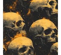 Vintage Gilded Skull Wallpaper Self-Adhesive 0.45×10 m Gothic Style Pattern Matte Contact Paper Removable Thicken Waterproof Canvas Peel and Stick Wall Paper for Home Decoration Furniture Renovation