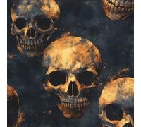 Vintage Gilded Skull Wallpaper Self-Adhesive 0.52×20 m Gothic Style Pattern Matte Contact Paper Removable Thicken Waterproof Canvas Peel and Stick Wall Paper for Home Decoration Furniture Renovation
