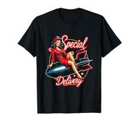 Vintage Girl on a Nuclear Bomb Ride Special Delivery T-Shirt