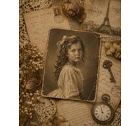 Vintage Girl Pocket Watch Notebook: Antique Writing Journal with Old Letters, Photographs, Botanical Ephemera and Nostalgic Details | 110 College Ruled Pages | 7.5x9.25