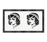 'Vintage Girl Portrait' Pet Feeding Mat (PM00028090)