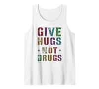 Vintage GIVE HUGS NOT Drugs Girls Clean World Vibes Recovery Tank Top