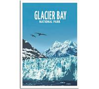 Vintage Glacier Bay National Park Alaska Travel Poster Retro Wall Art Canvas Poster Art Print Home Decor Room Decor Unframed 40x60cm