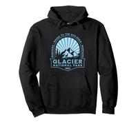 Vintage Glacier National Park Going to the Sun Road Sunburst Pullover Hoodie