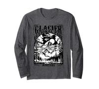 Vintage Glacier National Park Montana USA Souvenir Camping Long Sleeve T-Shirt