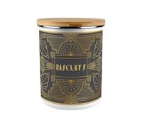 Vintage Glamour Biscuit Storage Canister - Art Deco 2.7L Extra-Large Enamel Home & Kitchen Organisation Container