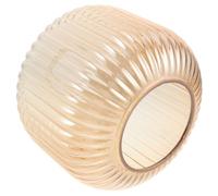 Vintage Glass Lamp Shade E26 E27 Ribbed Lantern Style Cover | Amber Finish, Glare Free Illumination, Easy to Clean Surface, for Gatherings and Kitchen Use