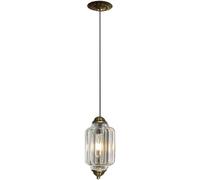 Vintage Glass Lantern Pendant Light Single Hanging Ceiling Lamp Farmhouse Suspension Lighting Fixture E14 Pendant Lights for Kitchen Island Restaurant Bedroom(Green) (Clear)