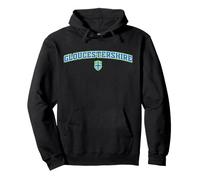 Vintage Gloucestershire County Green Blue Varsity Style Pullover Hoodie