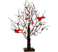 Vintage Glowing Tree with Birds - 21inch LED Twinkle Tree Lamp with Lighted Branches & Berries, Lighted Birch Bonsai Table Top Centerpiece for Halloween Christmas (1)