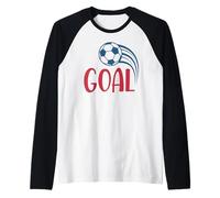 Vintage Goal Soccer Fan Training Soccer Practice Boys Girl Raglan Baseball Tee