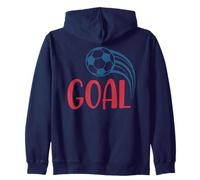 Vintage Goal Soccer Fan Training Soccer Practice Boys Girl Zip Hoodie
